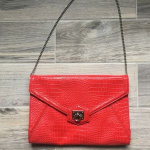 red large clutch shoulder white house black market